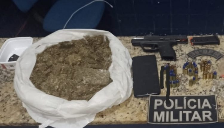 PMMA prende homem por de tráfico de drogas e  porte ilegal de arma de fogo, em Lago da Pedra