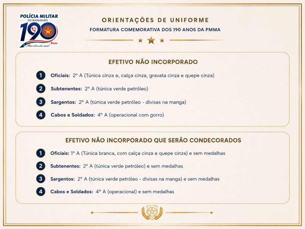 PMMA divulga relações de agraciados com as medalhas de Mérito Operacional, Mérito Administrativo e Mérito de Ensino e Pesquisa (solenidade 16 jun 2026)